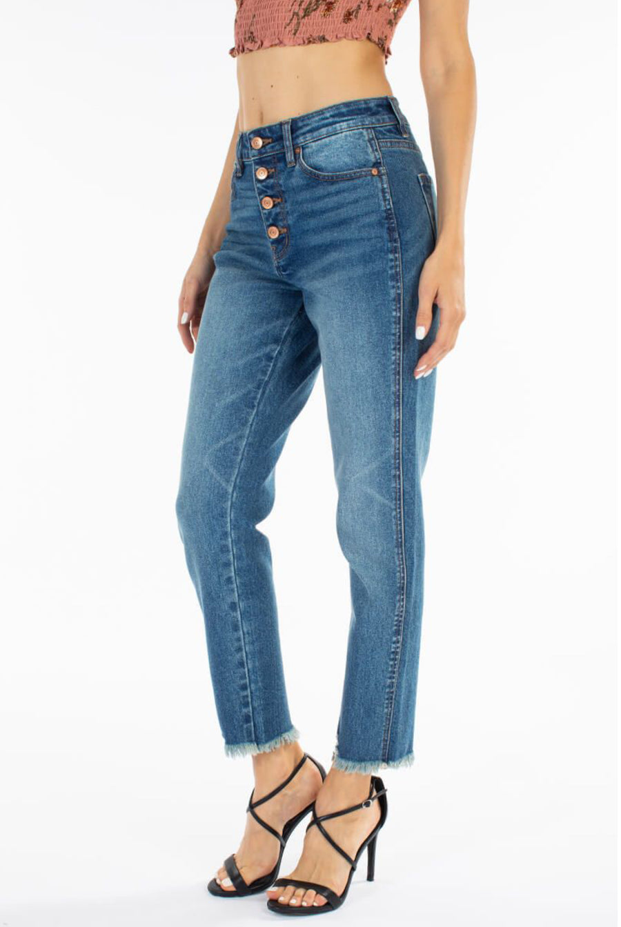 KanCans High Rise Button Fly Mom Jeans 7291M