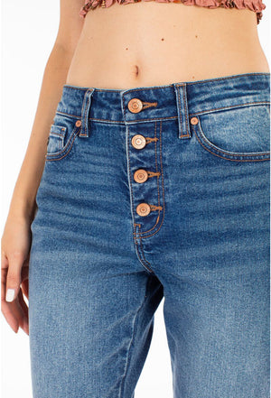 KanCans High Rise Button Fly Mom Jeans 7291M